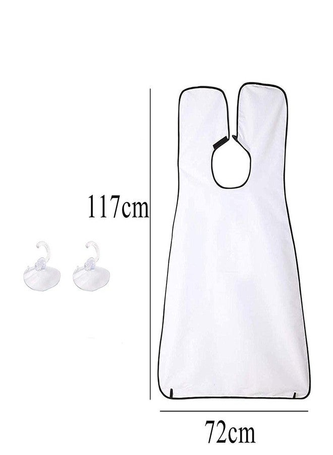 SAVE Beard Apron for Catching Beard Clippings while Trimming or Shaving | Waterproof | Beardo Grooming Bib (White) - Image 4